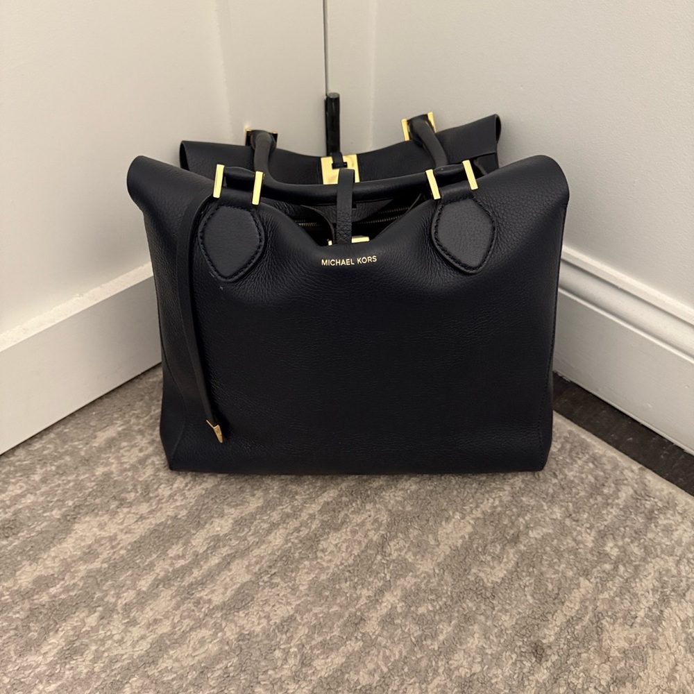 Michael Kors Dark Navy Leather Tote Bag